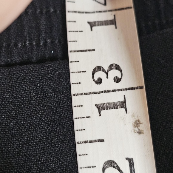 Anrabess Pants Womens Large Black Wide Leg Linen Blend Pull On Pockets Casual - Picture 10 of 14